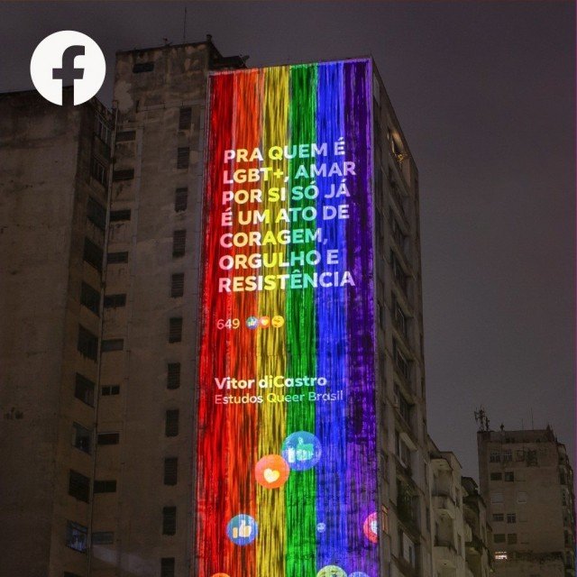 Facebook colore o centro de São Paulo no mês do Orgulho LGBTQIA+ 